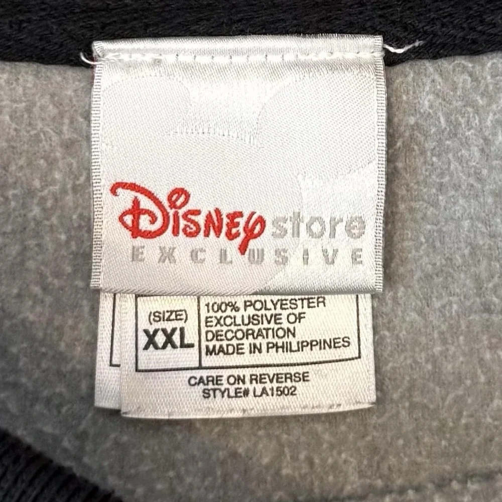 Vintage Disney Store Mickey Mouse Grey Fleece Sweatshirt Adult Size XXL 90s Y2K